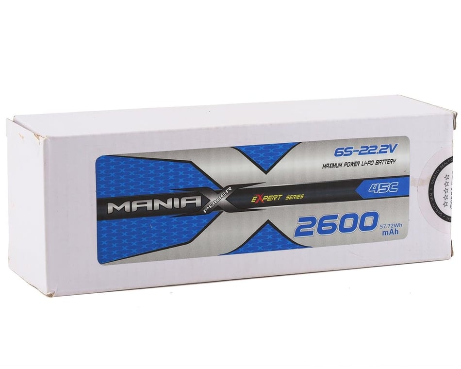 ManiaX 6S 45C LiPo Battery Pack (22.2V/2600mAh) [MX-2600-6S-45] - AMain  Hobbies
