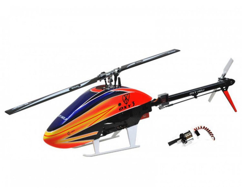 OXY Heli Oxy 3 Flybarless Electric Helicopter Kit w Motor ZEAL CF Blades Red