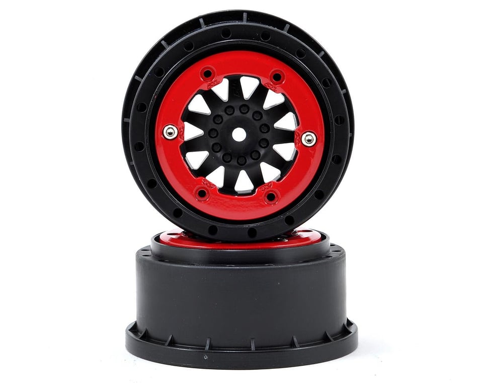 Pro-Line ProTrac F-11 Bead-Loc Short Course Wheels (Black/Red) (2) w/12mm  Hex (2WD Slash)