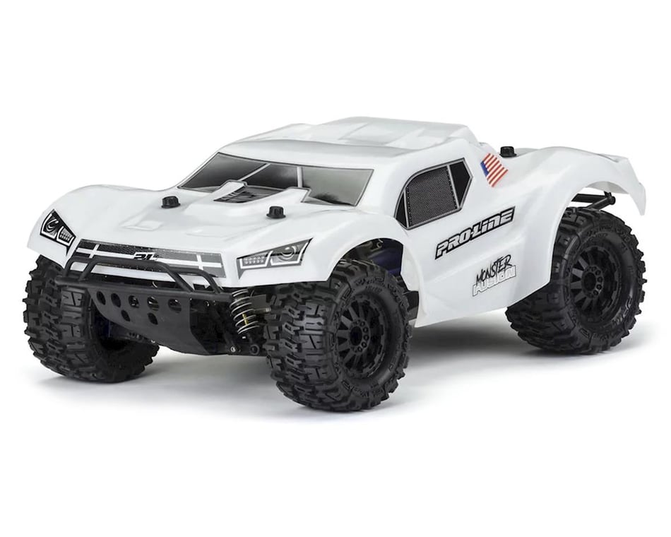 Pro Line Slash Monster Fusion Bash Armor Pre Cut Monster Truck Body White for use with 2.8 MT Tires Monster Slash