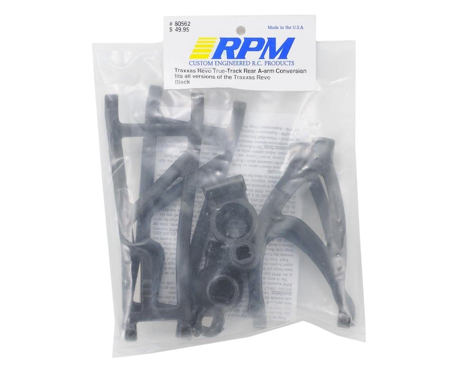 RPM 80562 Traxxas Revo 3.3 & E-Revo True-Track Rear A-Arm Suspension Set Black 