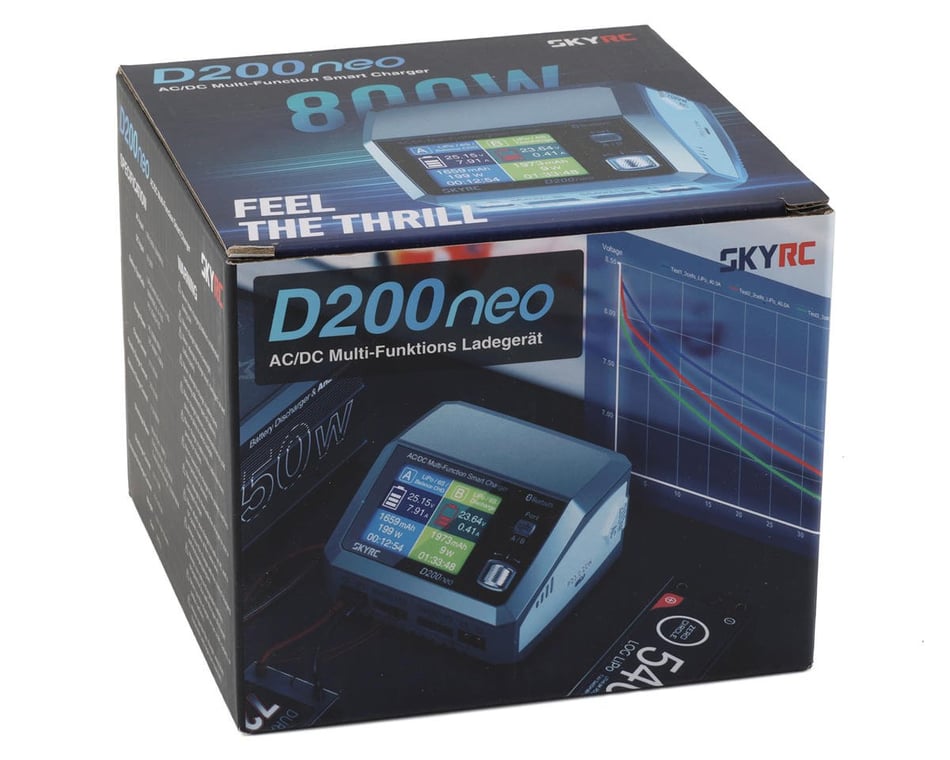 SkyRC D200neo Smart Charger Analyzer AC/DC for RC 1-6S LiPo LiFe LiIon  Battery