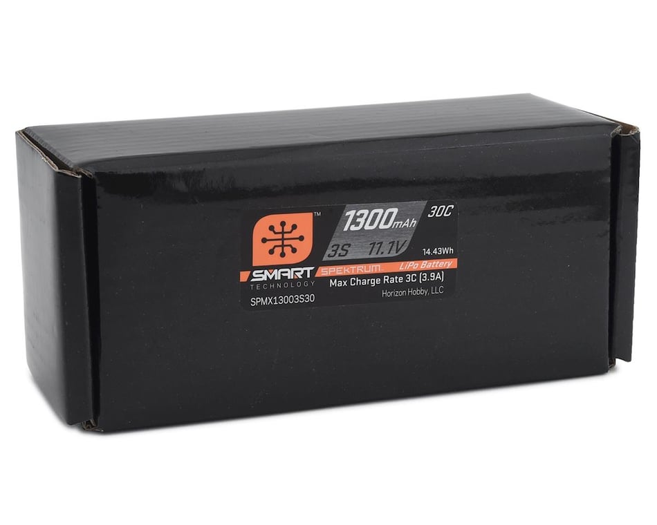 Spektrum SMART 11.1V 1300mAh 3S 30C Smart G2 LiPo Battery: IC3