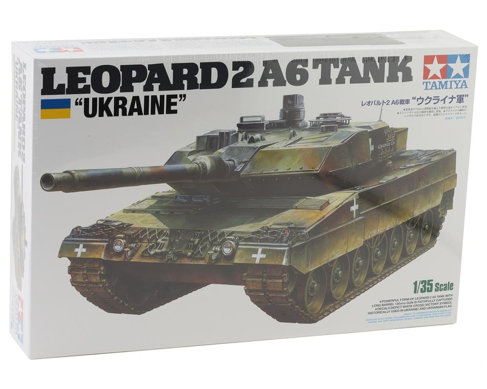 Tamiya - 1/35 Leopard 2 A6 Tank Ukraine Plastic Model - 25207