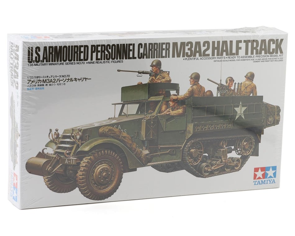 Tamiya 1/35 U.S. Armored Personnel Carrier M3A2 Half-Track Model Kit  [TAM35070] - AMain Hobbies