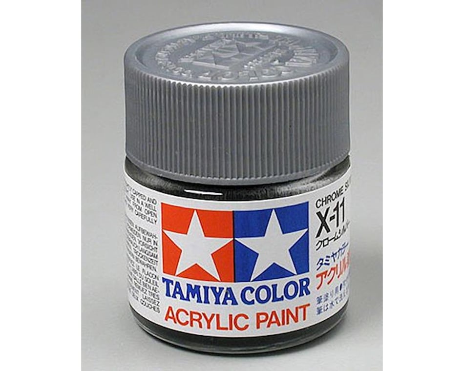 Tamiya X-11 Chrome Silver Gloss Finish Acrylic Paint (23ml) [TAM81011] -  AMain Hobbies