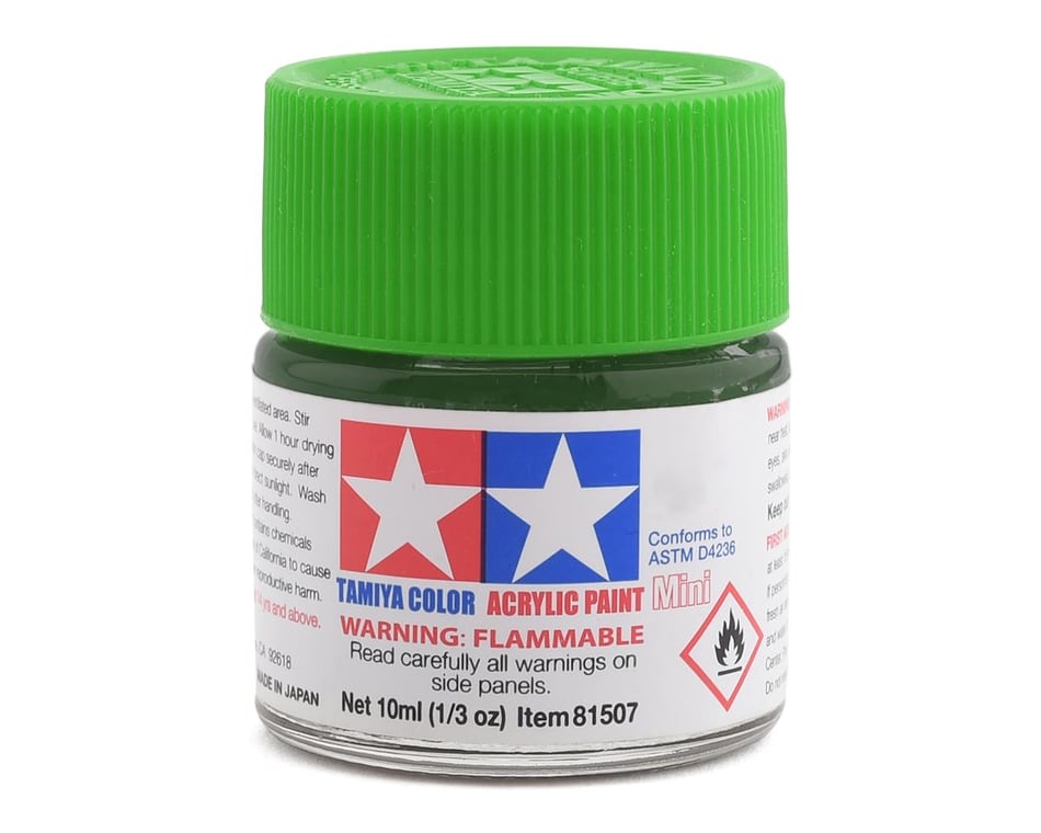 Acrylic Mini X-25 Clear Green 10Ml Bottle / Tamiya USA