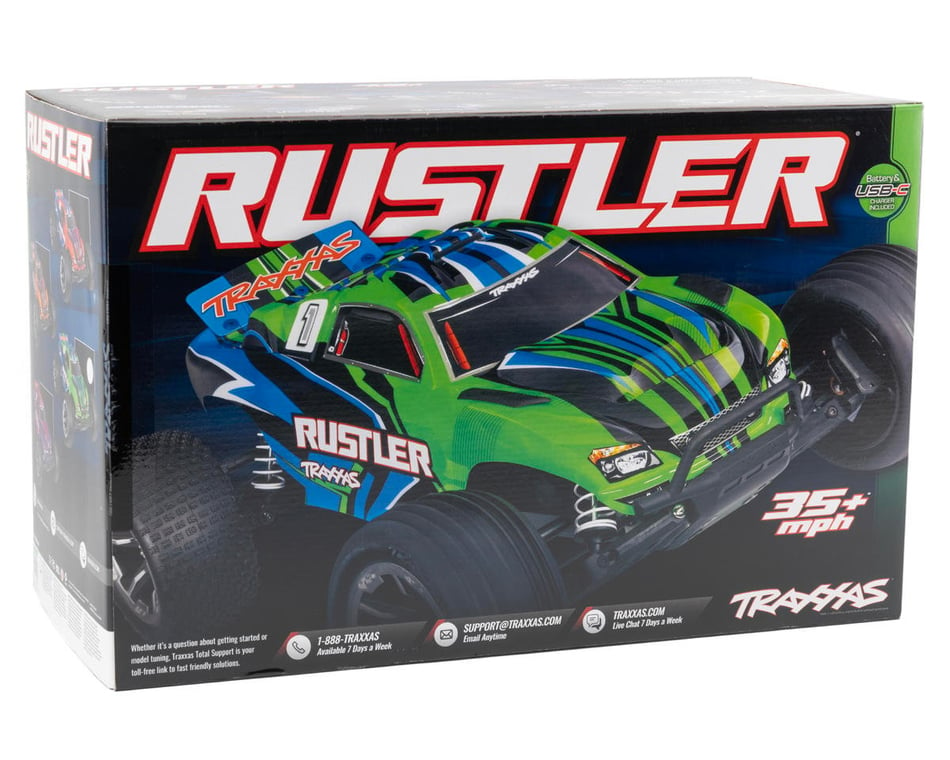 1/10 Scale Traxxas rustler R/C purchases Truck 2wd Titian 12 Turn Brushed Motor