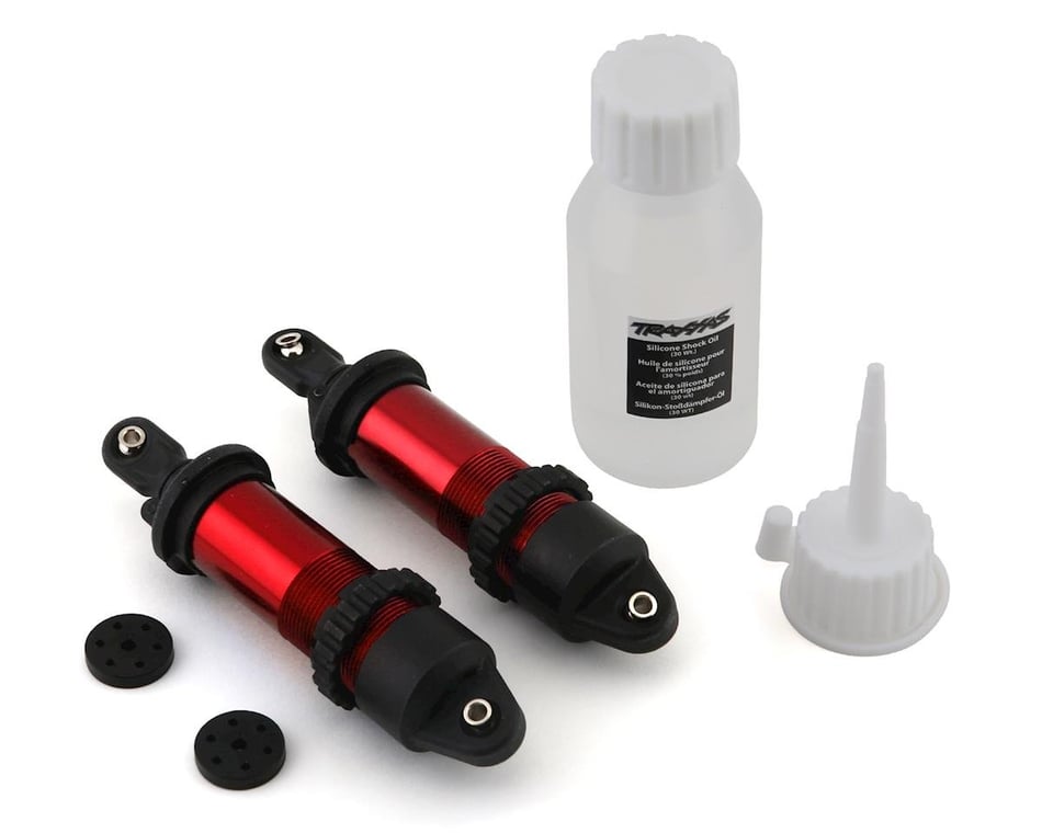 Traxxas 8961R Shocks 2 Red-Anodized Assembled w/o Springs Aluminum GT-Maxx