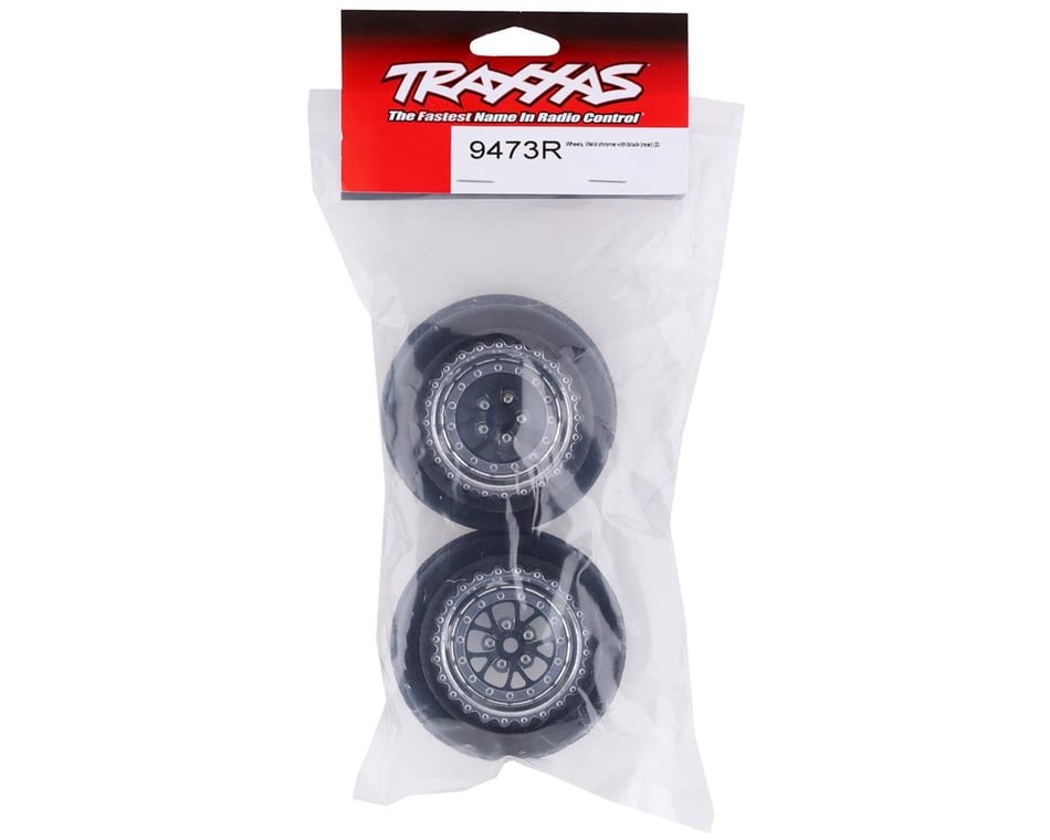 Traxxas Weld 2.2/3.0 Drag Racing Rear Wheels w/12mm Hex Chrome w/Black