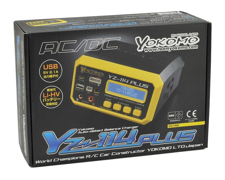 Yokomo YZ-114 PLUS AC/DC LiPo/LiHV/NiMH Balance Charger (5S/6A/50W)