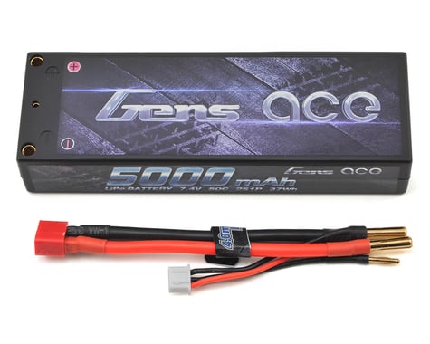 Gens Ace 2s LiPo Battery Pack 50C w/4mm Bullets (7.4V/5000mAh)