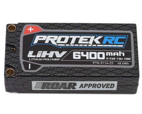 ProTek RC 2S 130C Low IR Si-Graphene + HV Shorty LiPo Battery (7.6V/6400mAh)  [PTK-5114-22] - AMain Hobbies