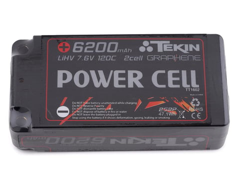 Tekin Power Cell 2S Hard Case Shorty 120C Graphene LiPo Battery (7.6V/6200mAh)