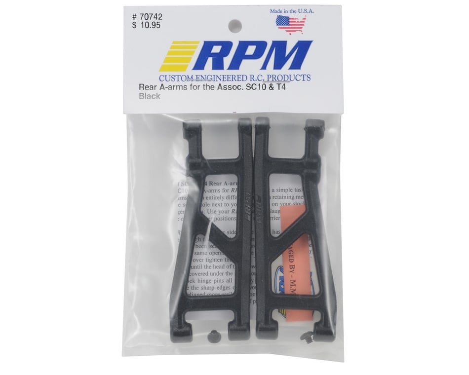 RPM R/C Products Rear A-Arms Black SC10/T4 RPM70742 
