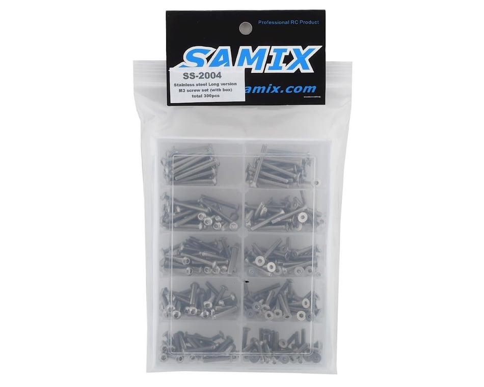 SAMSS-2004 Details about   Samix Long Stainless Steel M3 Screw Set w/Plastic Box 300