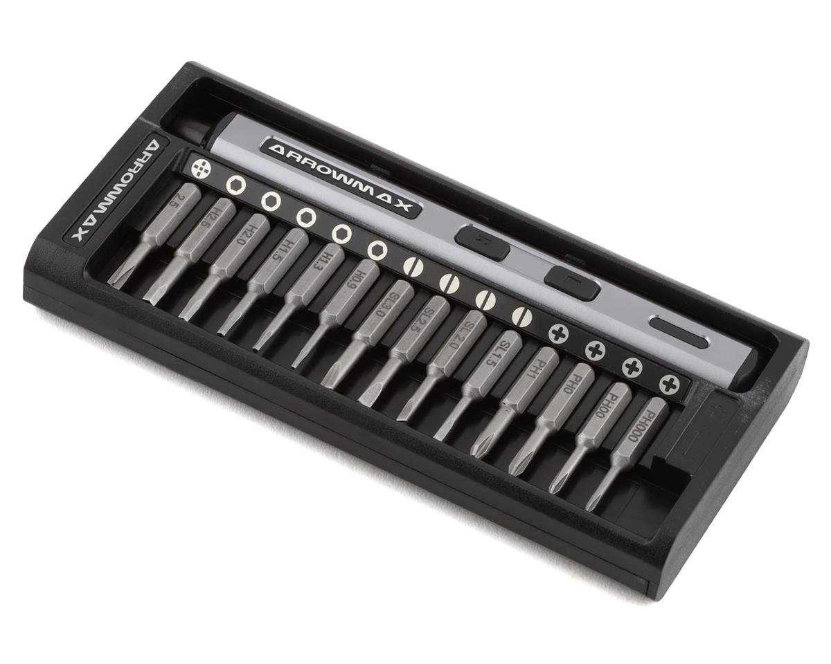 AM Arrowmax SES 28 Piece Mini Electric Screwdriver W/Aluminum Case ...