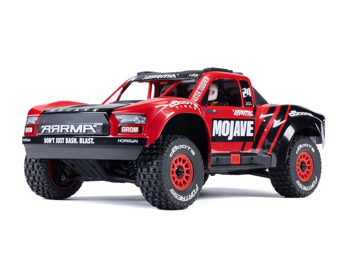 Arrma Mojave Grom MEGA 4WD 380 Brushed 1/16 Electric Desert Truck RTR (Red/Black) w/SLT2 2.4GHz Radio, Battery & Charger