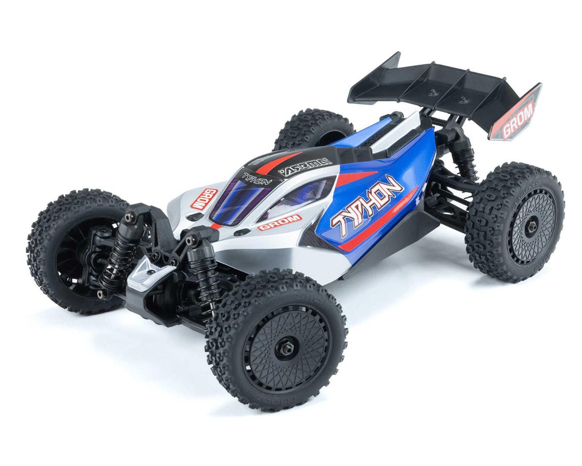 Arrma Typhon Grom MEGA 4WD 380 Brushed 1/18 Buggy RTR (Blue/Silver) w/SLT2 2.4GHz Radio, Battery & Charger