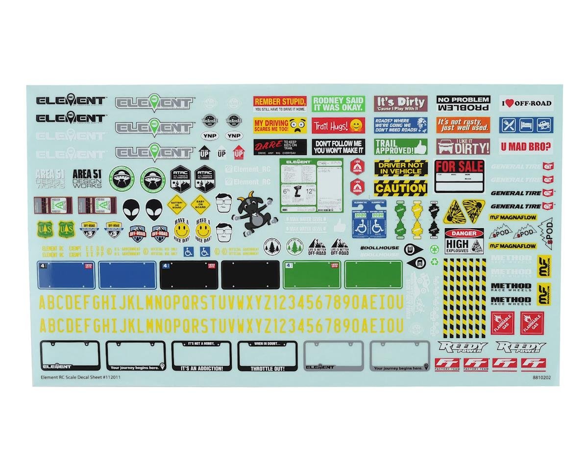 Element RC Enduro Scale Decal Sheet [ASC42148] - AMain Hobbies