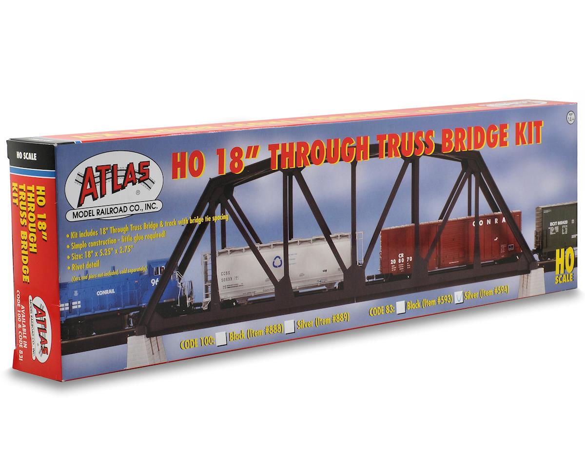 Atlas Railroad Ho Gauge Code 83 18 Through Truss Bridge Kit Silver