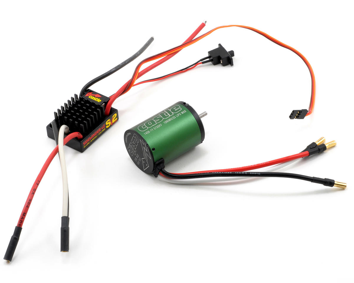 Castle Creations Sidewinder Sv2 1/10 12V Sport ESC/Motor Combo w/Neu-Castle  1406 (5700kV) [CSE010-0094-06]