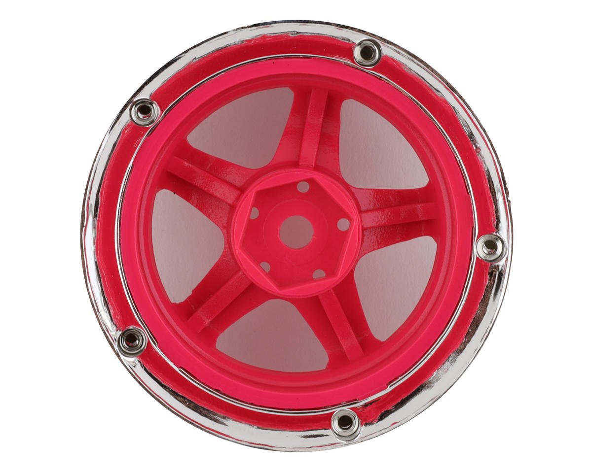 DS Racing Drift Element 5 Spoke Drift Wheels (Pink Face/Chrome Lip ...