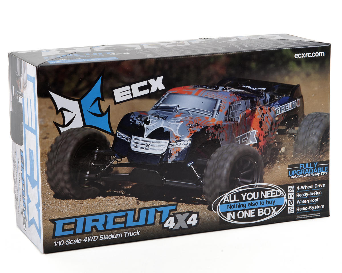 ECX RC Circuit 1/10 RTR 4WD Stadium Truck w/DX2E 2.4GHz Radio [ECX03011 ...