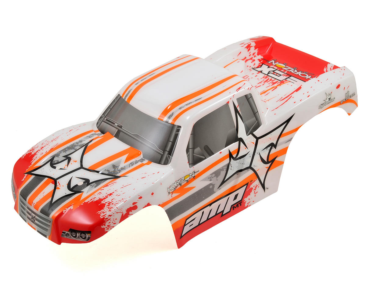 ECX AMP Monster Truck Body White Orange ECX230016 AMain Hobbies