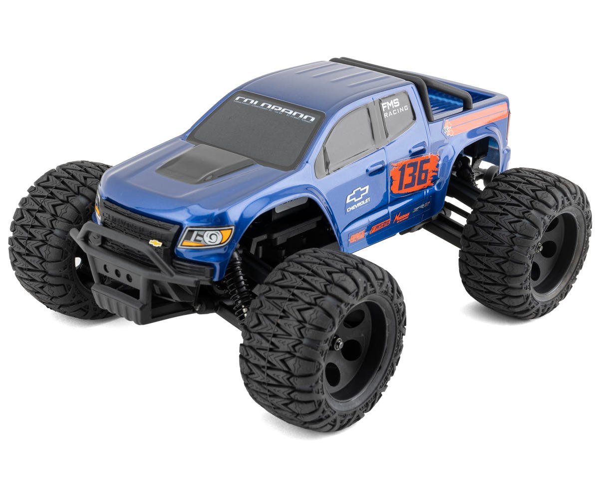 FMS FMT24 Chevrolet Colorado 1/24 RTR Brushed 4x4 Monster Truck (Blue)