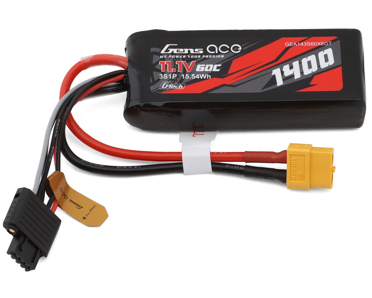 Gens Ace G-Tech Smart 3S LiPo Battery 60C (11.1V/1400mAh) w/XT60 ...