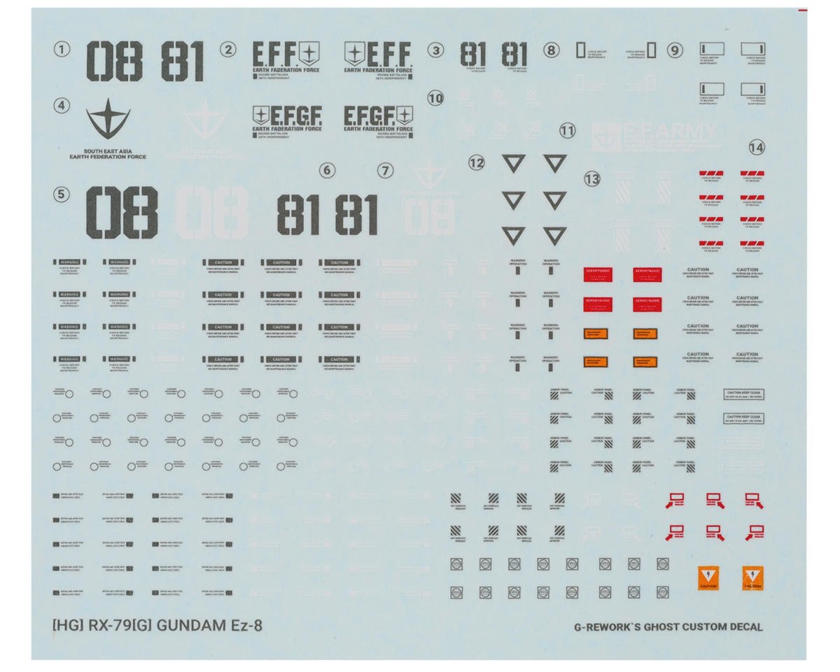 G-REWORK HG RX-79[G]Ez-8 Gundam Ez8 Decal Sheet [GPTCD-H155] - AMain ...