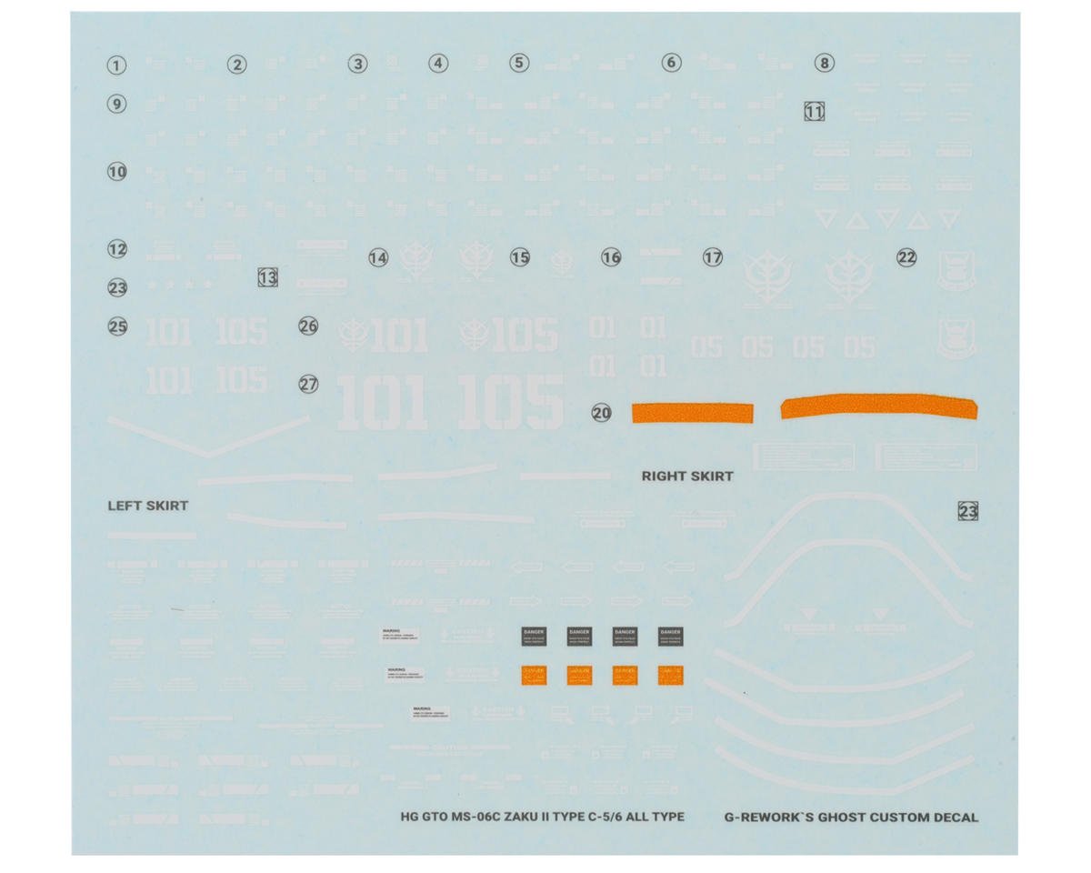 G-REWORK HG MS-06C Zaku II Decal Sheet [GPTCD-HO-25] - AMain Hobbies