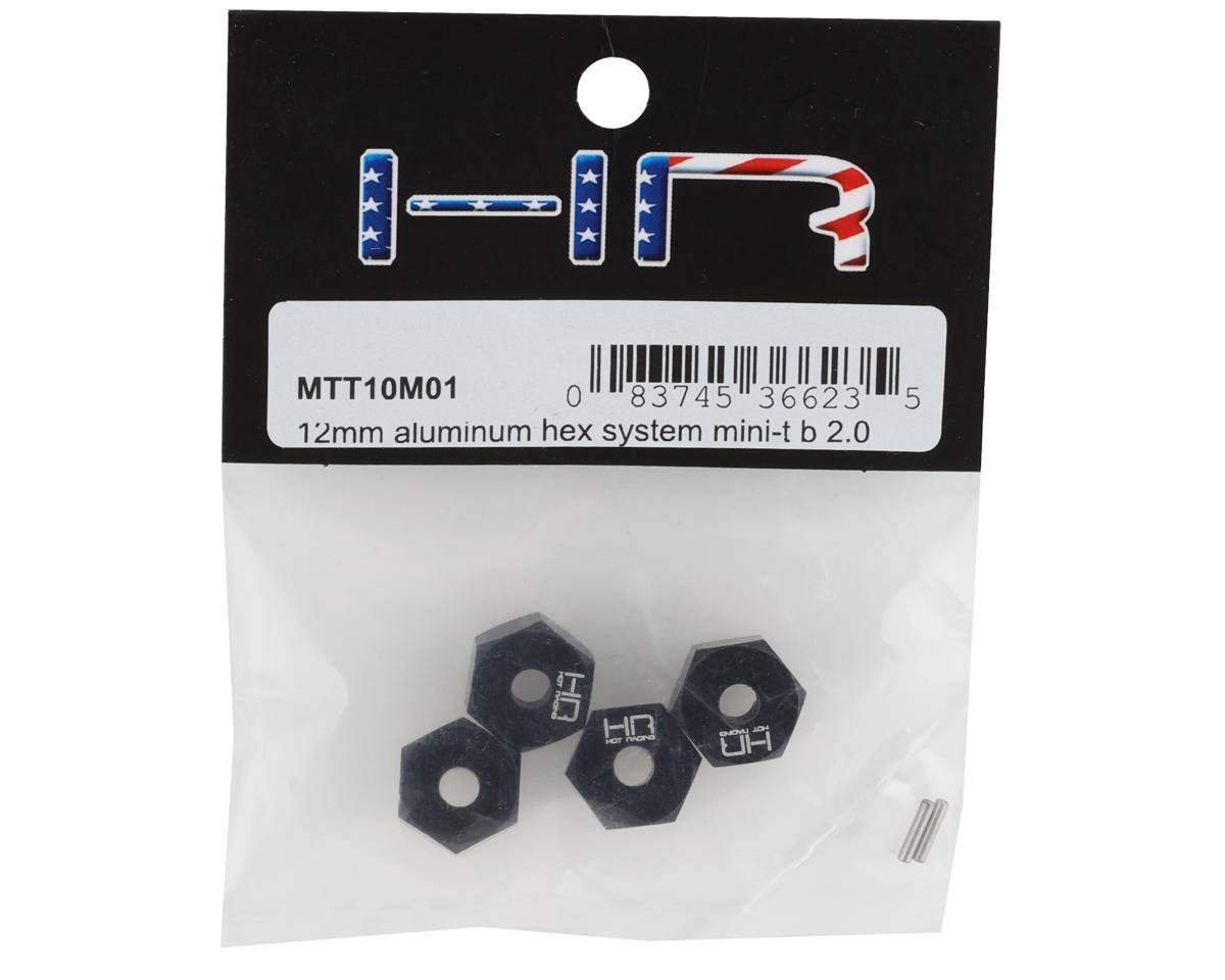 Hot Racing Mini-T 2.0/Mini-B 12mm Aluminum Hex Set (Black) (4 ...