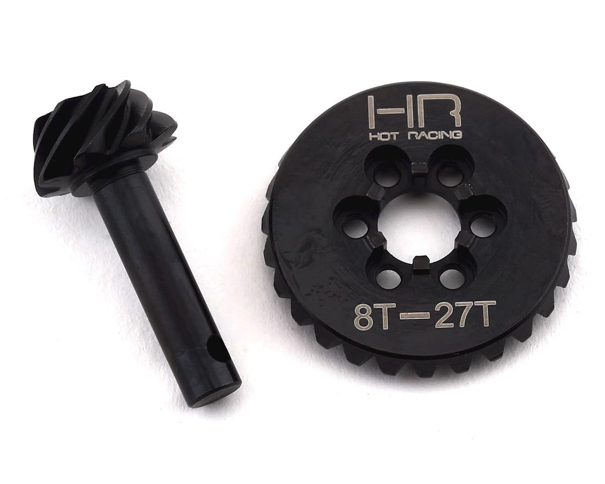 Hot Racing SCX10 II AR44 HD Steel Overdrive 6-Bolt Bevel Gear Set (27T/8T)  [HRASCXT9278]