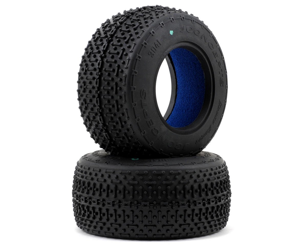SC10 Front Green 2 JConcepts Double Dee's Pre-Mounted Short Course Tires