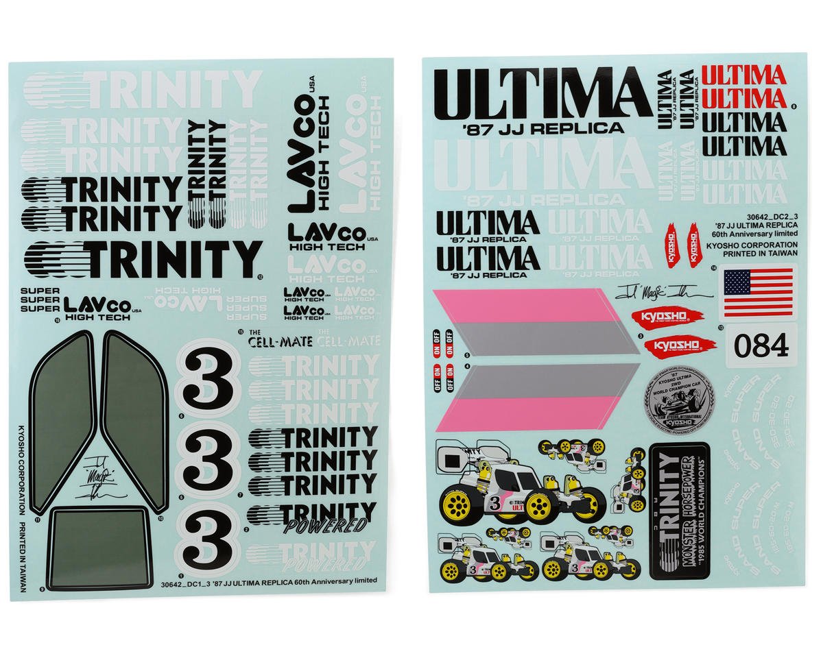 Kyosho JJ Ultima Decal Set [KYOUTD001] - AMain Hobbies