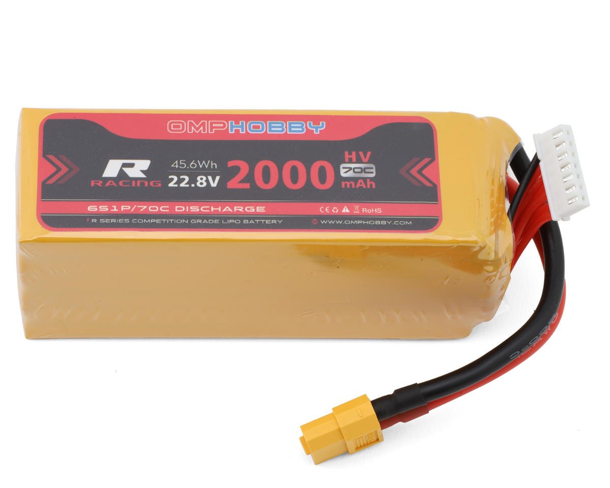 OMPHobby 6S LiPo Battery 70C (22.8V 2000mAh) w/XT60 Connector (Soft ...