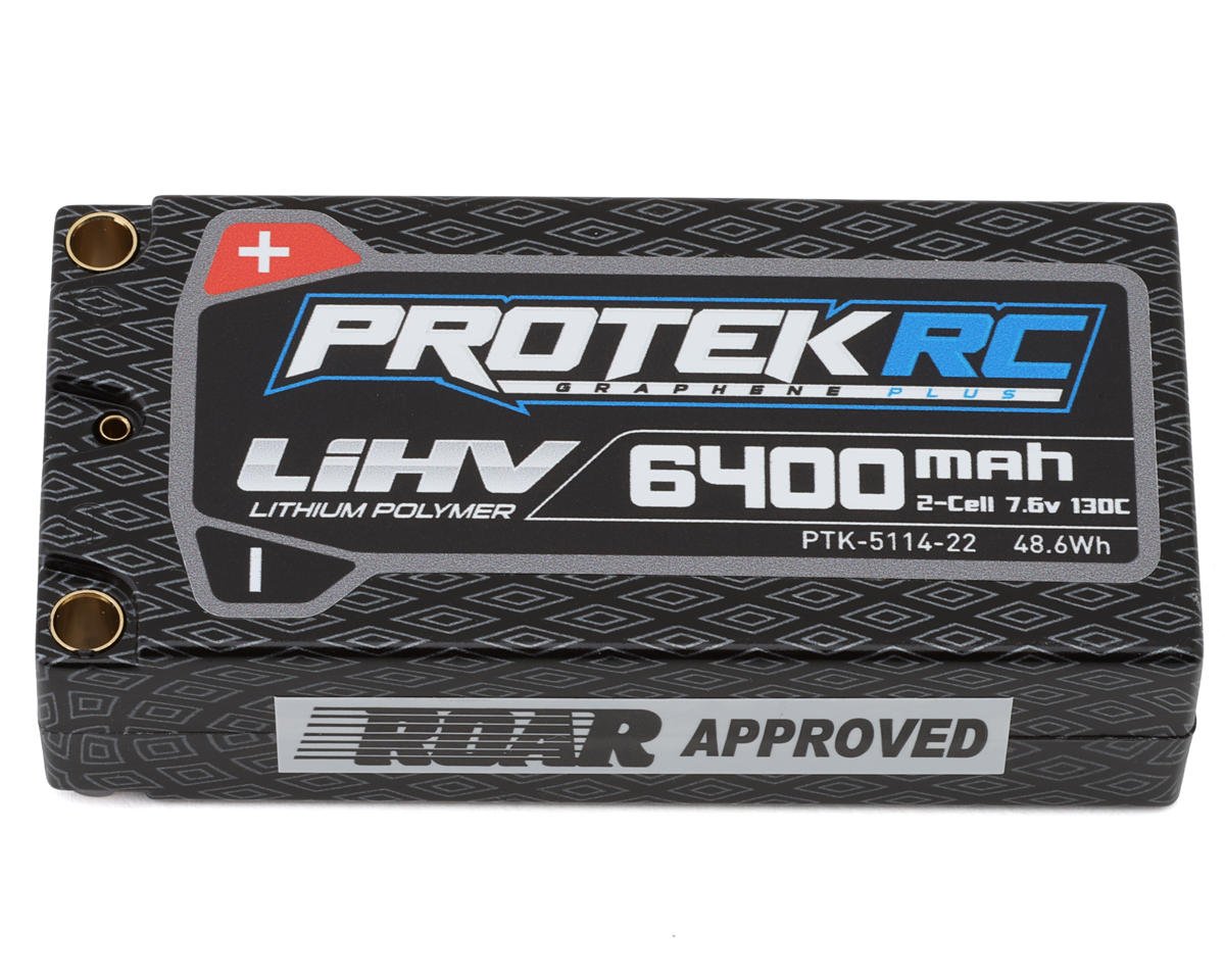 Standard shorty battery - ProTek RC 6400mAh 2S—219 grams