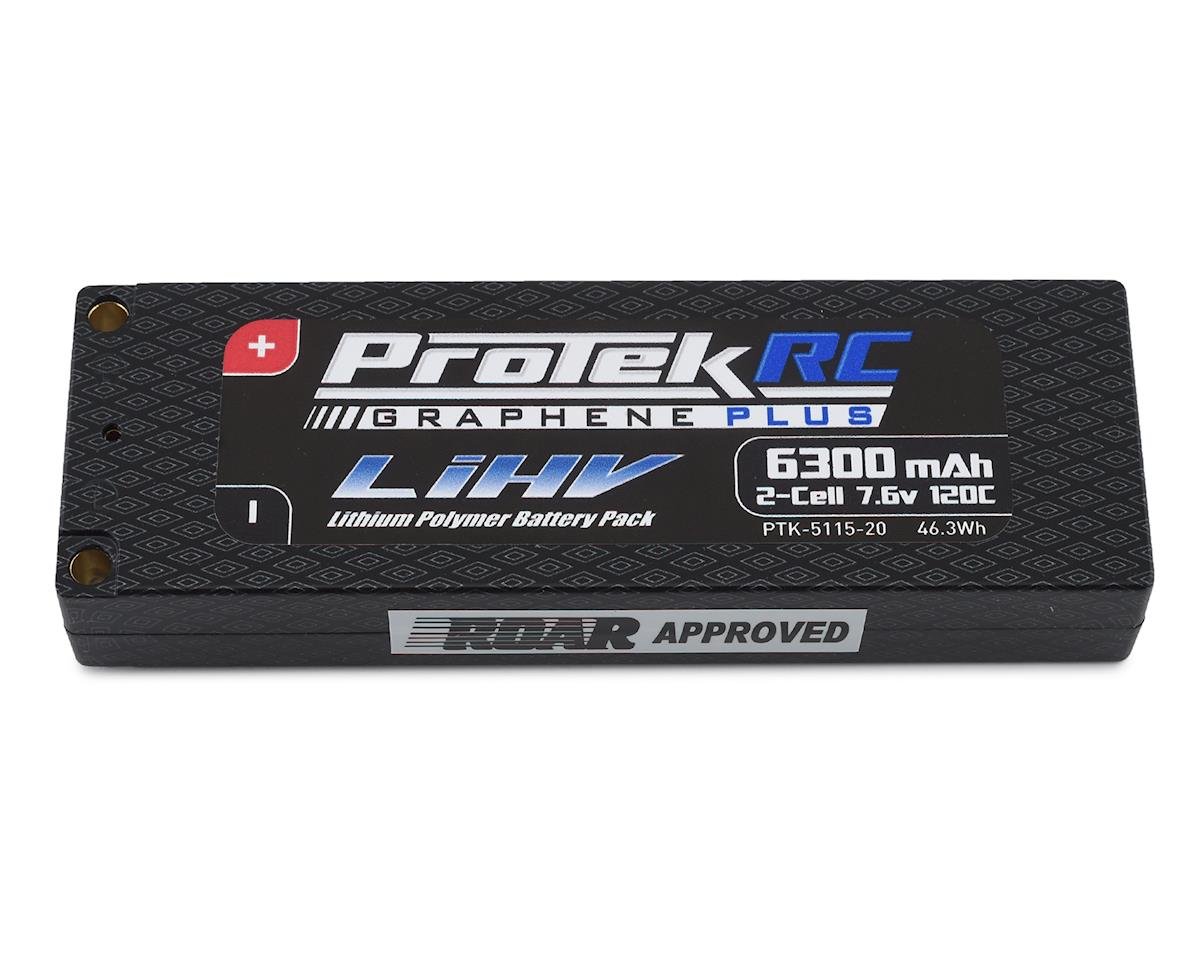 ProTek RC 2S 120C Low IR Si-Graphene HV LCG LiPo Battery 7.6V 6300mAh with 5mm Connectors ROAR Approved PTK-5115-20