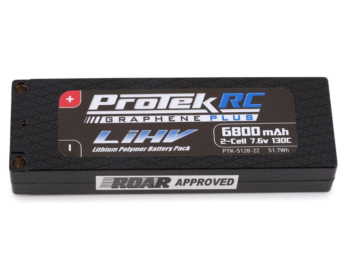 ProTek RC 2S 130C Low IR Si-Graphene + HV LCG LiPo Battery (7.6V/6800mAh) w/5mm Connectors (ROAR Approved)