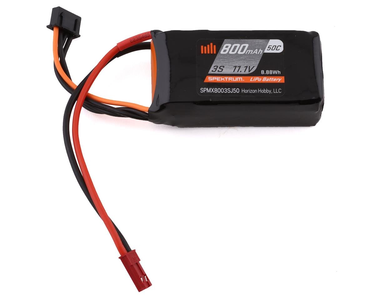 Spektrum SMART 11.1V 800mAh 3S 50C LiPo Battery: JST