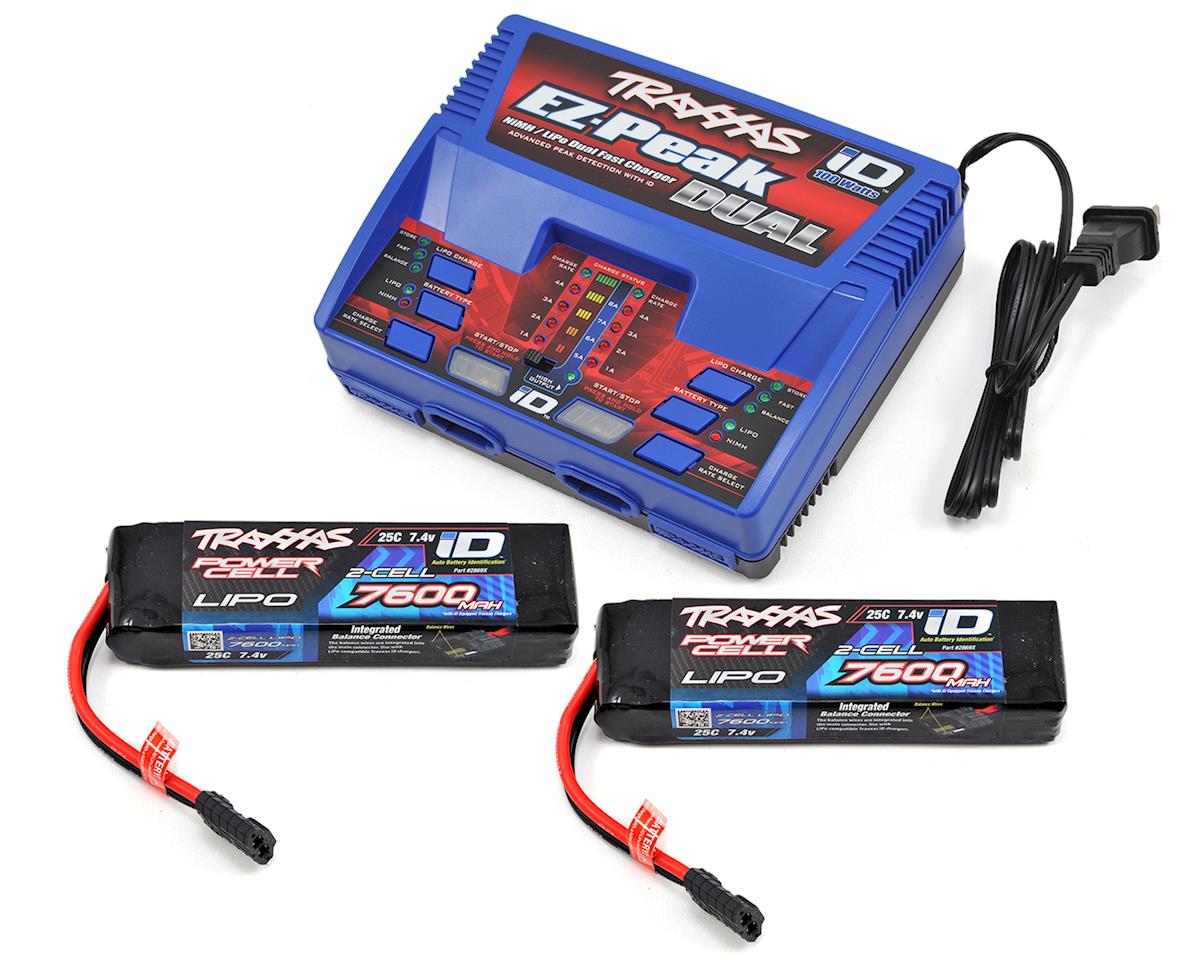 Traxxas EZ-Peak 2S Completer Pack Dual Multi-Chemistry Battery Charger w/Two Power Cell 2S Batteries (7600mAh) TRA2991