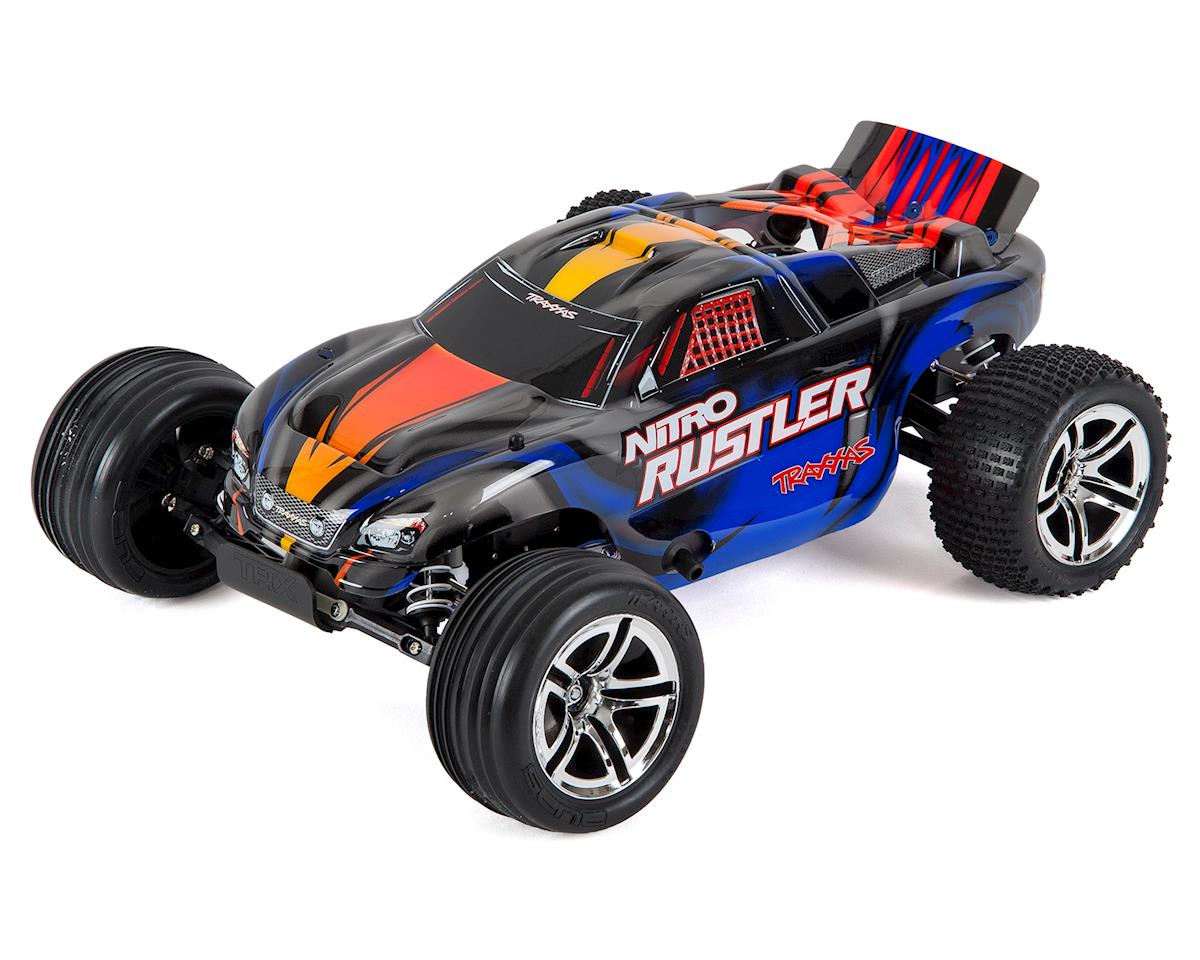 Traxxas 1/10 Rustler Nitro 2WD Stadium Truck - Silver/Blue