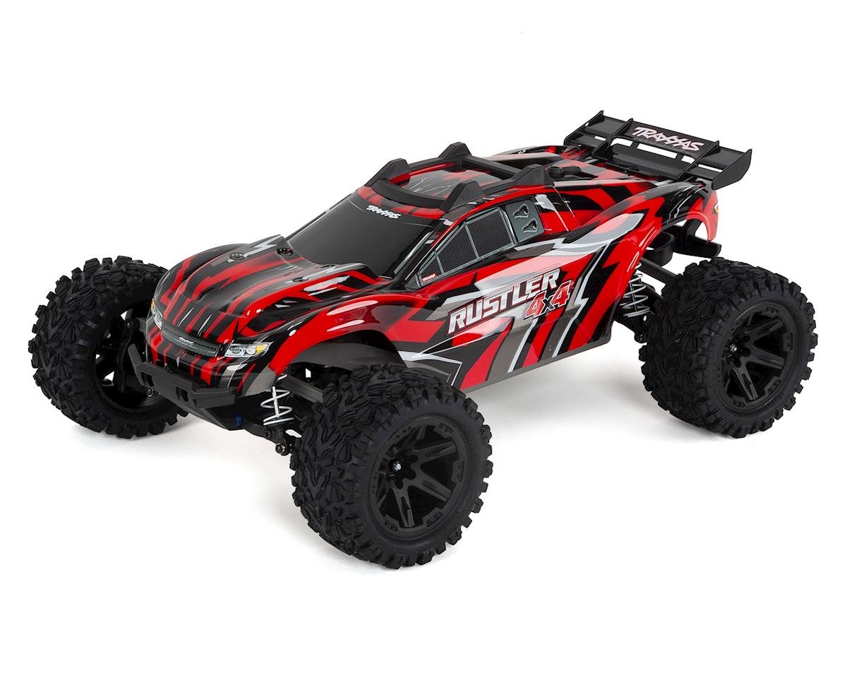 Traxxas Rustler 4X4 1/10 4WD RTR Stadium Truck (Red) w/TQ 2.4GHz Radio & iD Battery & Charger TRA67064-1-RED