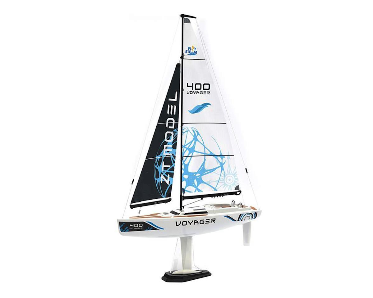 PLAYSTEAM Voyager 400 RC Controlled Wind Powered Sailboat in Red 21 Tall 