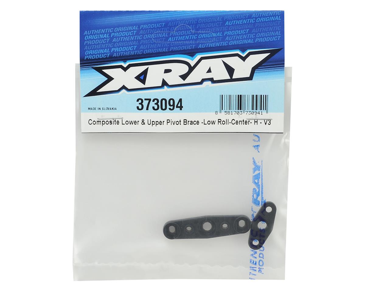 XRAY V3 Composite Lower & Upper Low Roll-Center Pivot Brace (Hard ...