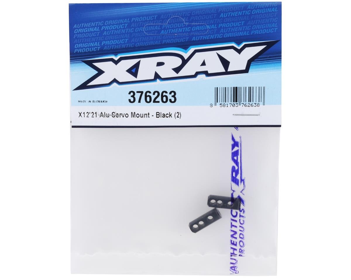 XRAY X12 2021 Aluminum Servo Mount (Black) (2) [XRA376263] - AMain Hobbies